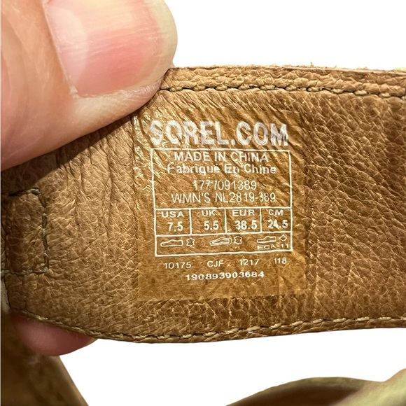 SOREL Olive‎ Drab Joanie Lace Wedge Sandal - Picture 8 of 8